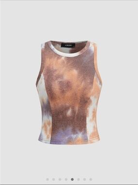 Cider Multi-Tone Tie-Dye Ribbed Tank
